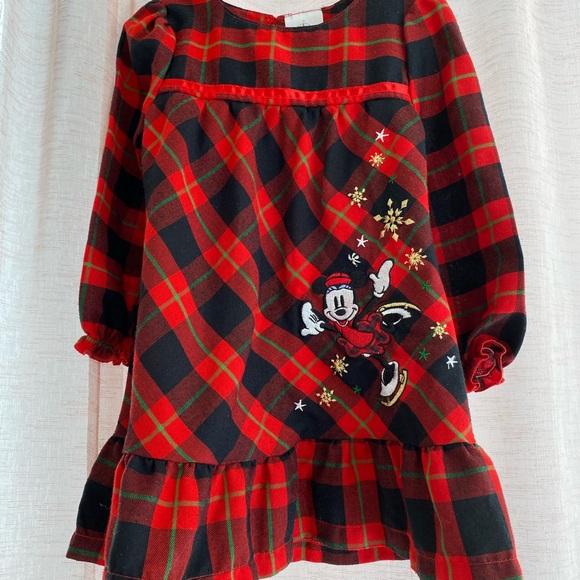Red Plaid dress with Mini Mouse Appliqué - Picture 7 of 11